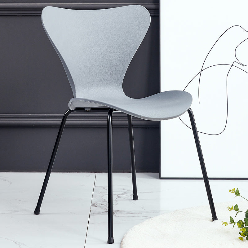 Contemporary Metal Dining Chairs Dining Armless Side Chair for Kitchen Grey 1 Piece Clearhalo ' kitchen&dining_furn' 'Dining Chairs' 'Dining Tables & Seating' 'dining_chair' 'furn' 'furn_dining_chair' 'Furniture' 'furniture_dining_chair' 'Kitchen & Dining Furniture' 'kitchen' 4438185