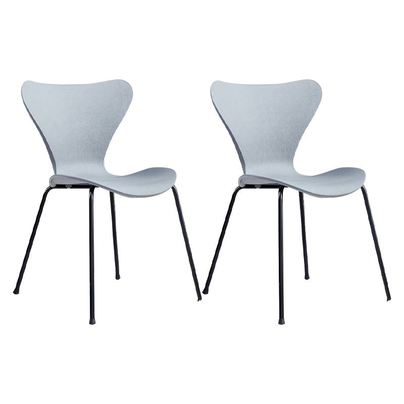 Contemporary Metal Dining Chairs Dining Armless Side Chair for Kitchen Grey 2 Piece Set Clearhalo ' kitchen&dining_furn' 'Dining Chairs' 'Dining Tables & Seating' 'dining_chair' 'furn' 'furn_dining_chair' 'Furniture' 'furniture_dining_chair' 'Kitchen & Dining Furniture' 'kitchen' 4438186