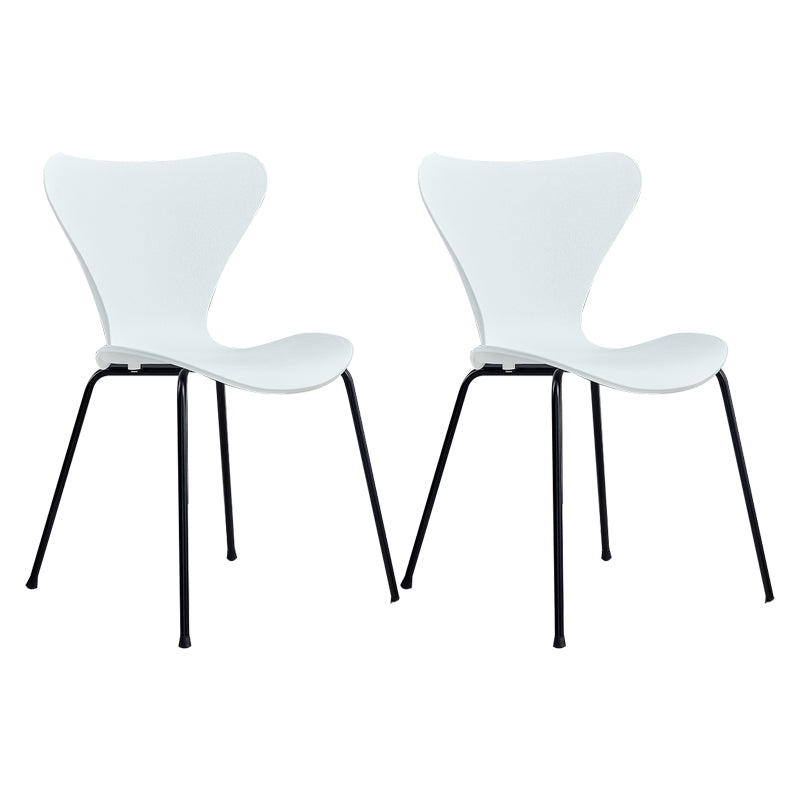 Contemporary Metal Dining Chairs Dining Armless Side Chair for Kitchen White 2 Piece Set Clearhalo ' kitchen&dining_furn' 'Dining Chairs' 'Dining Tables & Seating' 'dining_chair' 'furn' 'furn_dining_chair' 'Furniture' 'furniture_dining_chair' 'Kitchen & Dining Furniture' 'kitchen' 4438193