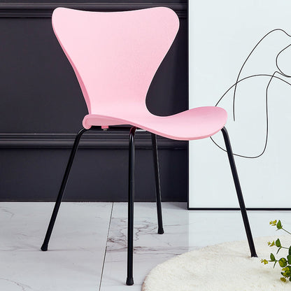Contemporary Metal Dining Chairs Dining Armless Side Chair for Kitchen Pink 1 Piece Clearhalo ' kitchen&dining_furn' 'Dining Chairs' 'Dining Tables & Seating' 'dining_chair' 'furn' 'furn_dining_chair' 'Furniture' 'furniture_dining_chair' 'Kitchen & Dining Furniture' 'kitchen' 4438196