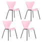 Contemporary Metal Dining Chairs Dining Armless Side Chair for Kitchen Pink 4 Piece Set Clearhalo ' kitchen&dining_furn' 'Dining Chairs' 'Dining Tables & Seating' 'dining_chair' 'furn' 'furn_dining_chair' 'Furniture' 'furniture_dining_chair' 'Kitchen & Dining Furniture' 'kitchen' 4438201