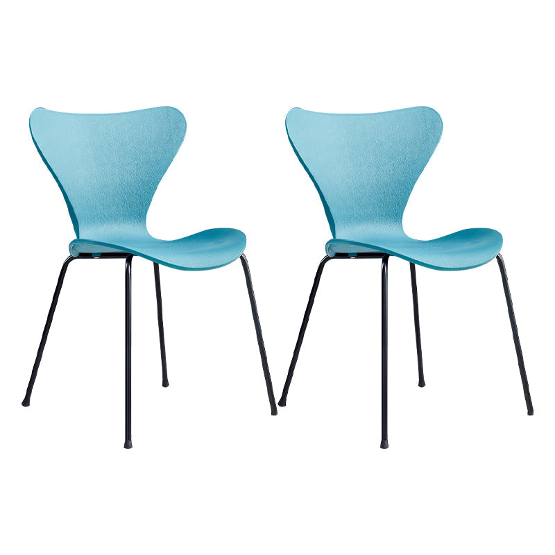 Contemporary Metal Dining Chairs Dining Armless Side Chair for Kitchen Blue 2 Piece Set Clearhalo ' kitchen&dining_furn' 'Dining Chairs' 'Dining Tables & Seating' 'dining_chair' 'furn' 'furn_dining_chair' 'Furniture' 'furniture_dining_chair' 'Kitchen & Dining Furniture' 'kitchen' 4438206