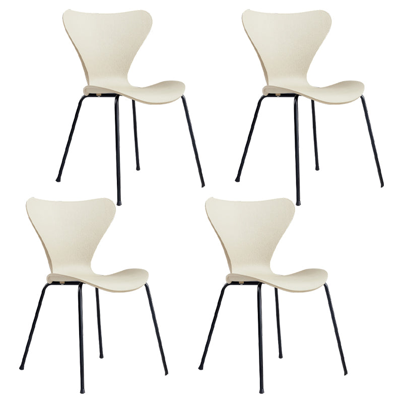 Contemporary Metal Dining Chairs Dining Armless Side Chair for Kitchen Camel 4 Piece Set Clearhalo ' kitchen&dining_furn' 'Dining Chairs' 'Dining Tables & Seating' 'dining_chair' 'furn' 'furn_dining_chair' 'Furniture' 'furniture_dining_chair' 'Kitchen & Dining Furniture' 'kitchen' 4438210