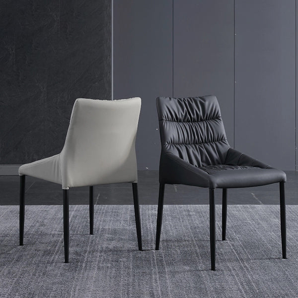 Contemporary Style Metal Dining Chair Leather Dining Armless Side Chair for Kitchen Clearhalo ' kitchen&dining_furn' 'Dining Chairs' 'Dining Tables & Seating' 'dining_chair' 'furn' 'furn_dining_chair' 'Furniture' 'furniture_dining_chair' 'Kitchen & Dining Furniture' 'kitchen' 4438215