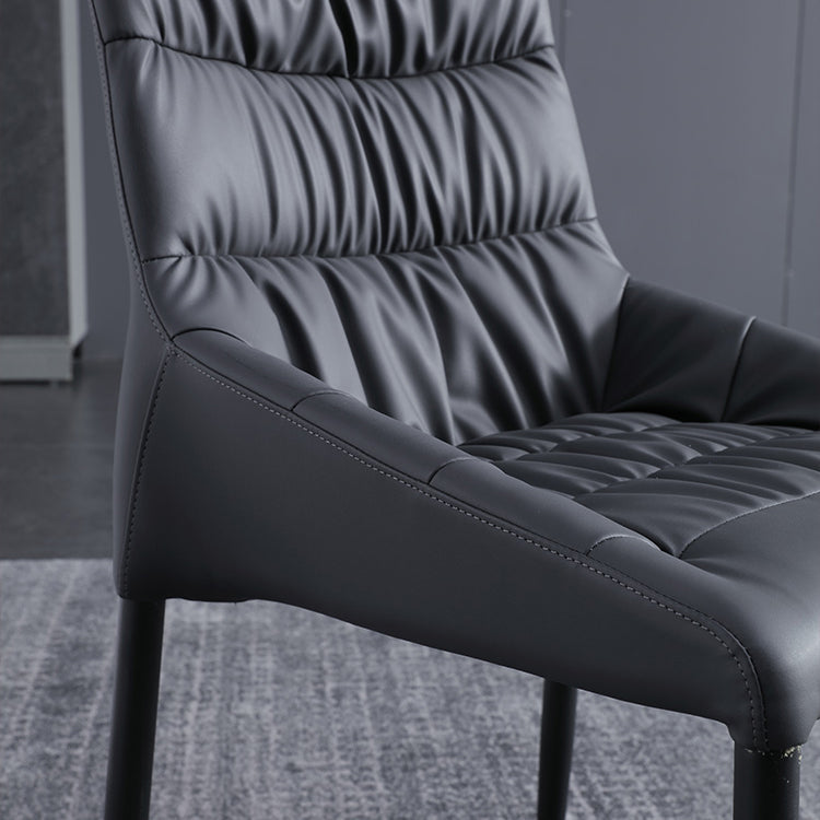 Contemporary Style Metal Dining Chair Leather Dining Armless Side Chair for Kitchen Clearhalo ' kitchen&dining_furn' 'Dining Chairs' 'Dining Tables & Seating' 'dining_chair' 'furn' 'furn_dining_chair' 'Furniture' 'furniture_dining_chair' 'Kitchen & Dining Furniture' 'kitchen' 4438224