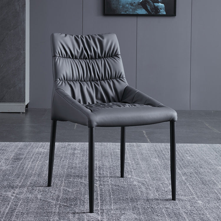 Contemporary Style Metal Dining Chair Leather Dining Armless Side Chair for Kitchen Clearhalo ' kitchen&dining_furn' 'Dining Chairs' 'Dining Tables & Seating' 'dining_chair' 'furn' 'furn_dining_chair' 'Furniture' 'furniture_dining_chair' 'Kitchen & Dining Furniture' 'kitchen' 4438228