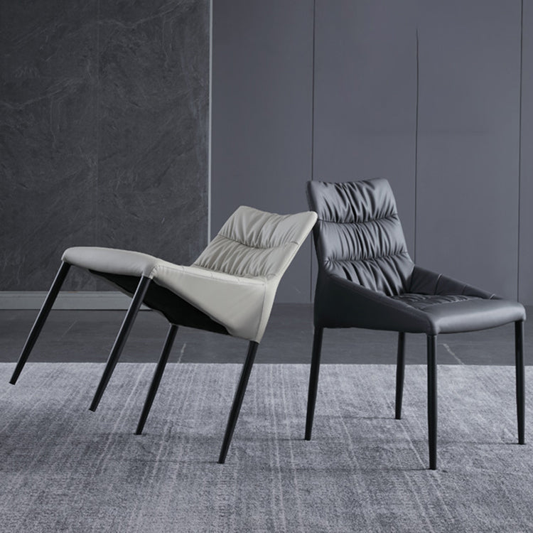 Contemporary Style Metal Dining Chair Leather Dining Armless Side Chair for Kitchen Clearhalo ' kitchen&dining_furn' 'Dining Chairs' 'Dining Tables & Seating' 'dining_chair' 'furn' 'furn_dining_chair' 'Furniture' 'furniture_dining_chair' 'Kitchen & Dining Furniture' 'kitchen' 4438230