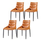 Contemporary Style Metal Dining Chair Leather Dining Armless Side Chair for Kitchen Orange 4 Piece Set Clearhalo ' kitchen&dining_furn' 'Dining Chairs' 'Dining Tables & Seating' 'dining_chair' 'furn' 'furn_dining_chair' 'Furniture' 'furniture_dining_chair' 'Kitchen & Dining Furniture' 'kitchen' 4438233