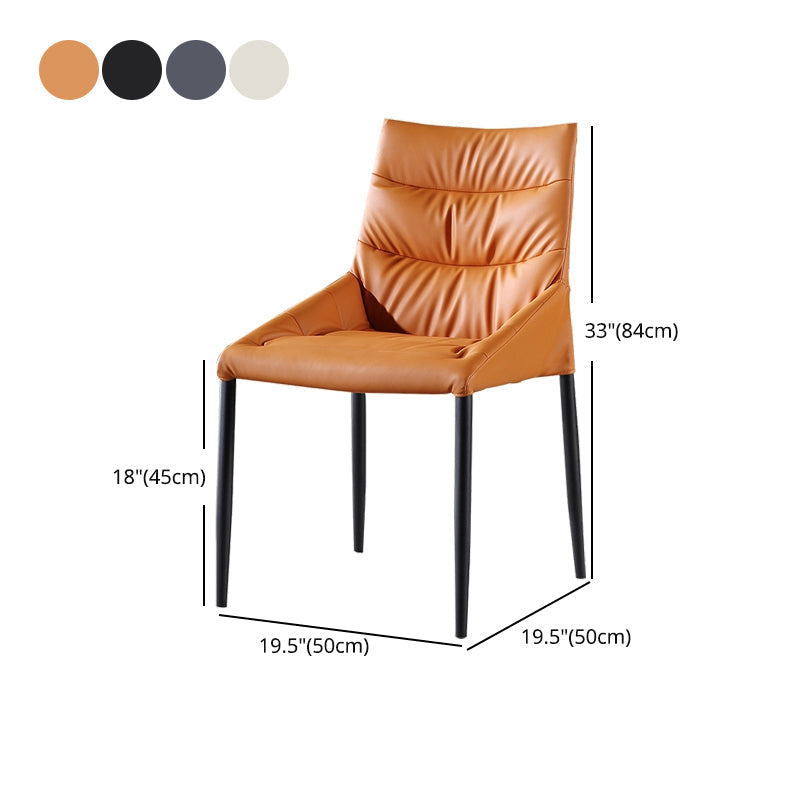 Contemporary Style Metal Dining Chair Leather Dining Armless Side Chair for Kitchen Clearhalo ' kitchen&dining_furn' 'Dining Chairs' 'Dining Tables & Seating' 'dining_chair' 'furn' 'furn_dining_chair' 'Furniture' 'furniture_dining_chair' 'Kitchen & Dining Furniture' 'kitchen' 4438234