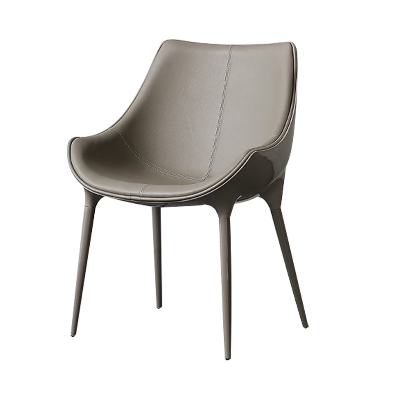 Contemporary Style Dining Side Chair Kitchen Arm Side Chairs with Metal Legs Grey 1 Piece Clearhalo ' kitchen&dining_furn' 'Dining Chairs' 'Dining Tables & Seating' 'dining_chair' 'furn' 'furn_dining_chair' 'Furniture' 'furniture_dining_chair' 'Kitchen & Dining Furniture' 'kitchen' 4438236