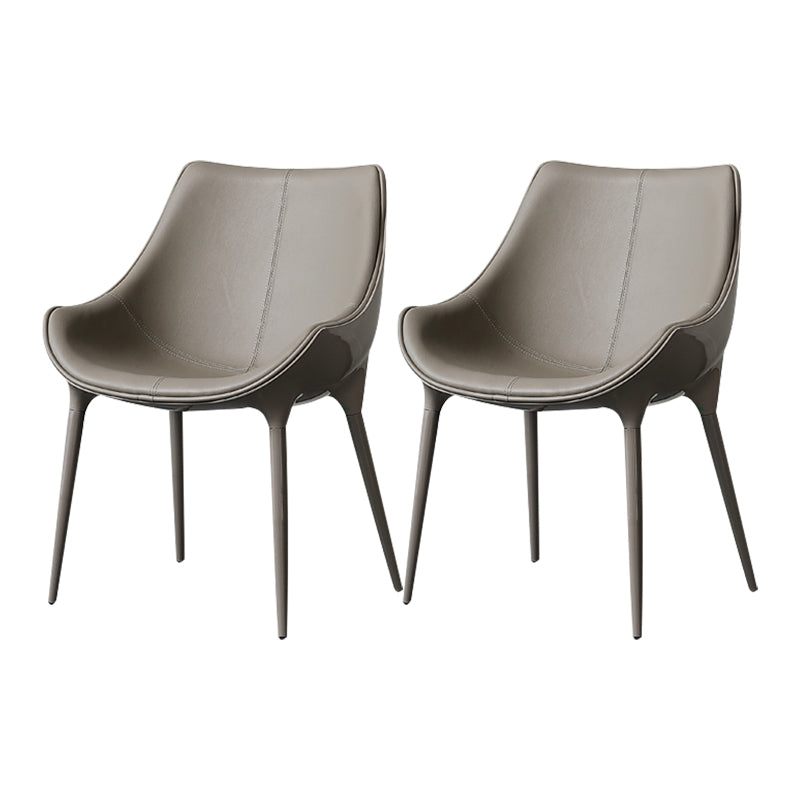 Contemporary Style Dining Side Chair Kitchen Arm Side Chairs with Metal Legs Grey 2 Piece Set Clearhalo ' kitchen&dining_furn' 'Dining Chairs' 'Dining Tables & Seating' 'dining_chair' 'furn' 'furn_dining_chair' 'Furniture' 'furniture_dining_chair' 'Kitchen & Dining Furniture' 'kitchen' 4438237