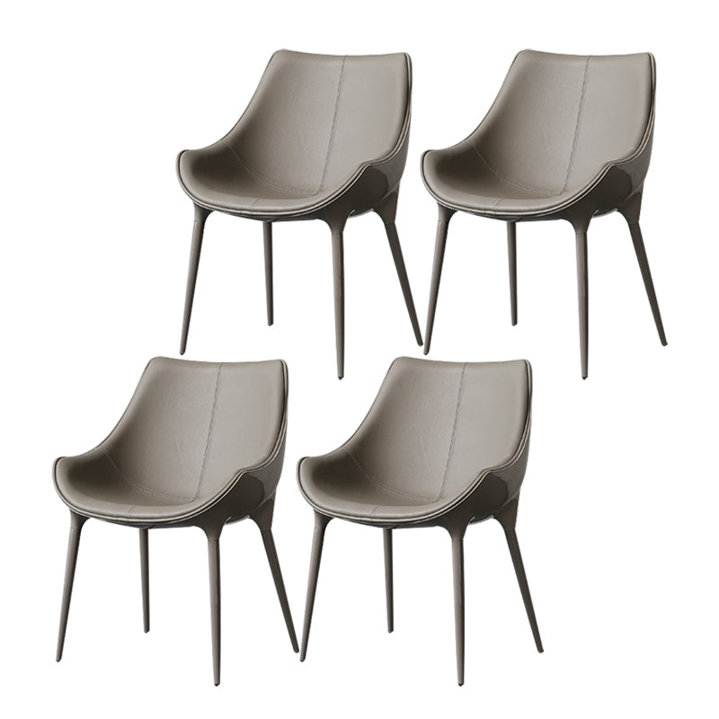Contemporary Style Dining Side Chair Kitchen Arm Side Chairs with Metal Legs Grey 4 Piece Set Clearhalo ' kitchen&dining_furn' 'Dining Chairs' 'Dining Tables & Seating' 'dining_chair' 'furn' 'furn_dining_chair' 'Furniture' 'furniture_dining_chair' 'Kitchen & Dining Furniture' 'kitchen' 4438240