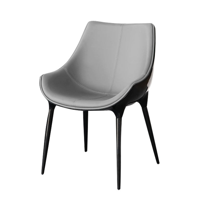 Contemporary Style Dining Side Chair Kitchen Arm Side Chairs with Metal Legs Dark Gray 1 Piece Clearhalo ' kitchen&dining_furn' 'Dining Chairs' 'Dining Tables & Seating' 'dining_chair' 'furn' 'furn_dining_chair' 'Furniture' 'furniture_dining_chair' 'Kitchen & Dining Furniture' 'kitchen' 4438241