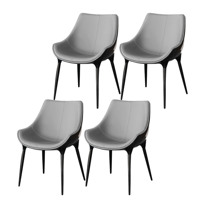 Contemporary Style Dining Side Chair Kitchen Arm Side Chairs with Metal Legs Dark Gray 4 Piece Set Clearhalo ' kitchen&dining_furn' 'Dining Chairs' 'Dining Tables & Seating' 'dining_chair' 'furn' 'furn_dining_chair' 'Furniture' 'furniture_dining_chair' 'Kitchen & Dining Furniture' 'kitchen' 4438245