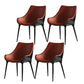 Contemporary Style Dining Side Chair Kitchen Arm Side Chairs with Metal Legs Red Brown 4 Piece Set Clearhalo ' kitchen&dining_furn' 'Dining Chairs' 'Dining Tables & Seating' 'dining_chair' 'furn' 'furn_dining_chair' 'Furniture' 'furniture_dining_chair' 'Kitchen & Dining Furniture' 'kitchen' 4438255