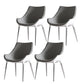 Contemporary Style Dining Side Chair Kitchen Arm Side Chairs with Metal Legs Gray-White 4 Piece Set Clearhalo ' kitchen&dining_furn' 'Dining Chairs' 'Dining Tables & Seating' 'dining_chair' 'furn' 'furn_dining_chair' 'Furniture' 'furniture_dining_chair' 'Kitchen & Dining Furniture' 'kitchen' 4438258