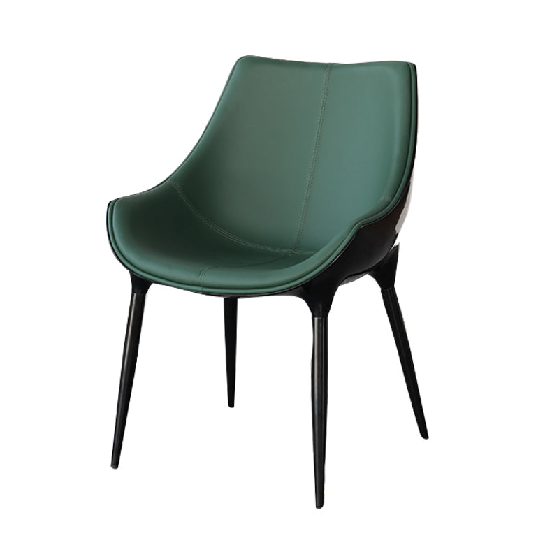 Contemporary Style Dining Side Chair Kitchen Arm Side Chairs with Metal Legs Blackish Green 1 Piece Clearhalo ' kitchen&dining_furn' 'Dining Chairs' 'Dining Tables & Seating' 'dining_chair' 'furn' 'furn_dining_chair' 'Furniture' 'furniture_dining_chair' 'Kitchen & Dining Furniture' 'kitchen' 4438259