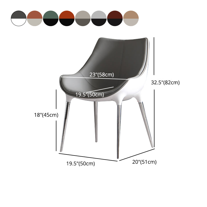 Contemporary Style Dining Side Chair Kitchen Arm Side Chairs with Metal Legs Clearhalo ' kitchen&dining_furn' 'Dining Chairs' 'Dining Tables & Seating' 'dining_chair' 'furn' 'furn_dining_chair' 'Furniture' 'furniture_dining_chair' 'Kitchen & Dining Furniture' 'kitchen' 4438268