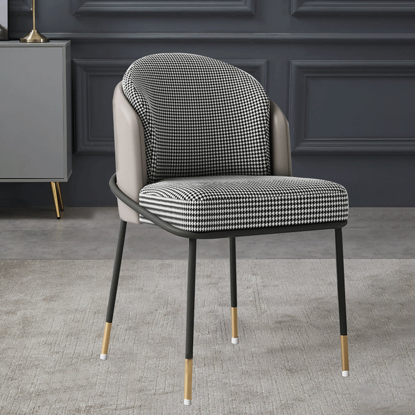 Glam Metal Dining Chair Upholstered Dining Side Armless Chair for Restaurant Use Clearhalo ' kitchen&dining_furn' 'Dining Chairs' 'Dining Tables & Seating' 'dining_chair' 'furn' 'furn_dining_chair' 'Furniture' 'furniture_dining_chair' 'Kitchen & Dining Furniture' 'kitchen' 4438273