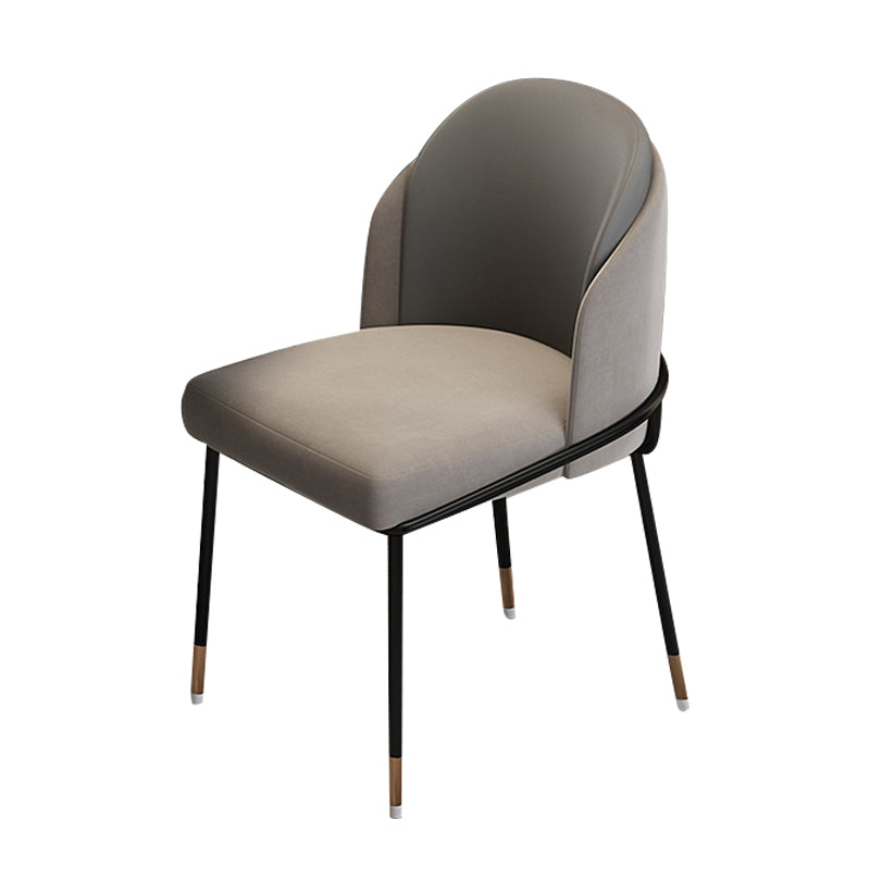 Glam Metal Dining Chair Upholstered Dining Side Armless Chair for Restaurant Use Grey 1 Piece Clearhalo ' kitchen&dining_furn' 'Dining Chairs' 'Dining Tables & Seating' 'dining_chair' 'furn' 'furn_dining_chair' 'Furniture' 'furniture_dining_chair' 'Kitchen & Dining Furniture' 'kitchen' 4438275