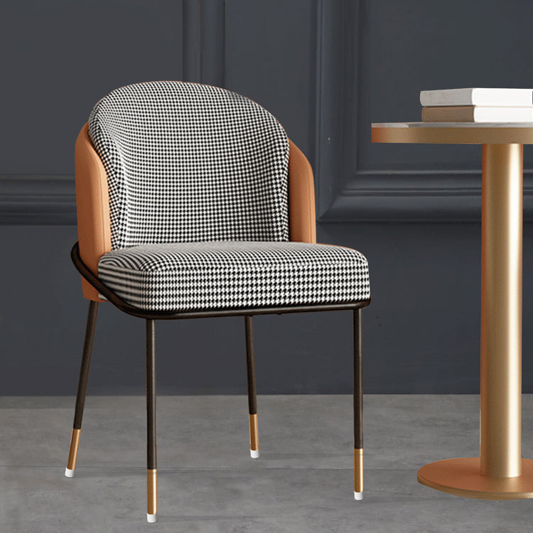 Glam Metal Dining Chair Upholstered Dining Side Armless Chair for Restaurant Use Clearhalo ' kitchen&dining_furn' 'Dining Chairs' 'Dining Tables & Seating' 'dining_chair' 'furn' 'furn_dining_chair' 'Furniture' 'furniture_dining_chair' 'Kitchen & Dining Furniture' 'kitchen' 4438276