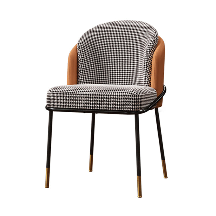 Glam Metal Dining Chair Upholstered Dining Side Armless Chair for Restaurant Use Clearhalo ' kitchen&dining_furn' 'Dining Chairs' 'Dining Tables & Seating' 'dining_chair' 'furn' 'furn_dining_chair' 'Furniture' 'furniture_dining_chair' 'Kitchen & Dining Furniture' 'kitchen' 4438278