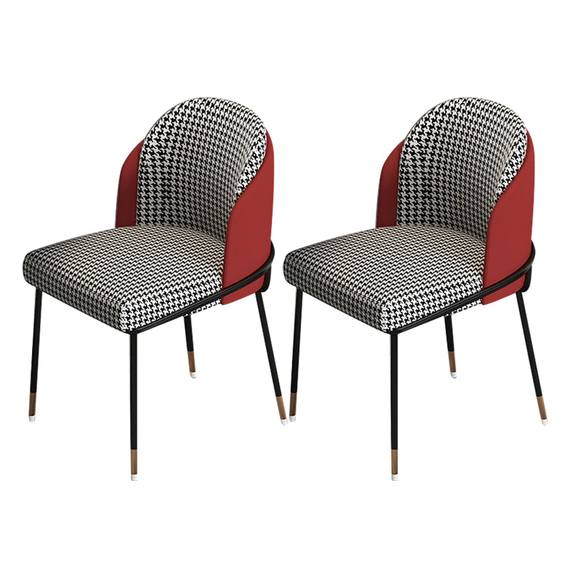 Glam Metal Dining Chair Upholstered Dining Side Armless Chair for Restaurant Use Red 2 Piece Set Clearhalo ' kitchen&dining_furn' 'Dining Chairs' 'Dining Tables & Seating' 'dining_chair' 'furn' 'furn_dining_chair' 'Furniture' 'furniture_dining_chair' 'Kitchen & Dining Furniture' 'kitchen' 4438291