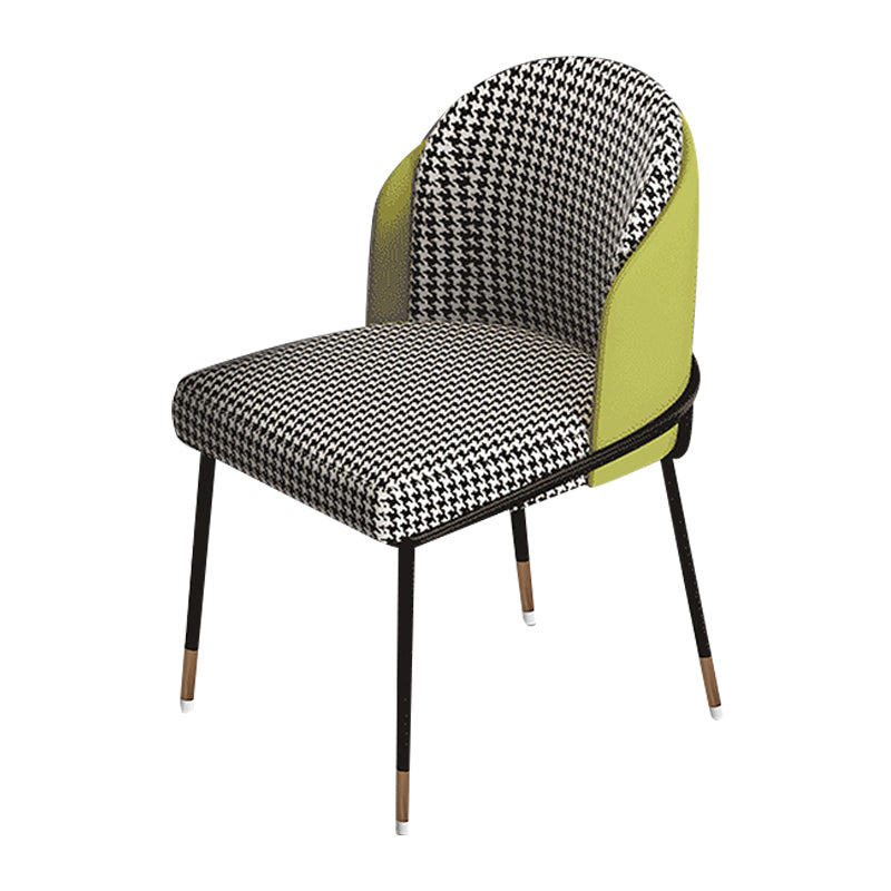 Glam Metal Dining Chair Upholstered Dining Side Armless Chair for Restaurant Use Light Green 1 Piece Clearhalo ' kitchen&dining_furn' 'Dining Chairs' 'Dining Tables & Seating' 'dining_chair' 'furn' 'furn_dining_chair' 'Furniture' 'furniture_dining_chair' 'Kitchen & Dining Furniture' 'kitchen' 4438302