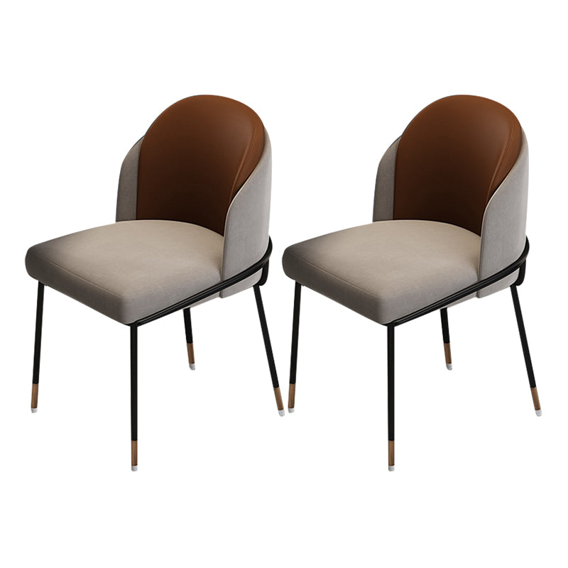 Glam Metal Dining Chair Upholstered Dining Side Armless Chair for Restaurant Use Coffee 2 Piece Set Clearhalo ' kitchen&dining_furn' 'Dining Chairs' 'Dining Tables & Seating' 'dining_chair' 'furn' 'furn_dining_chair' 'Furniture' 'furniture_dining_chair' 'Kitchen & Dining Furniture' 'kitchen' 4438306