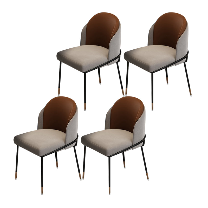 Glam Metal Dining Chair Upholstered Dining Side Armless Chair for Restaurant Use Coffee 4 Piece Set Clearhalo ' kitchen&dining_furn' 'Dining Chairs' 'Dining Tables & Seating' 'dining_chair' 'furn' 'furn_dining_chair' 'Furniture' 'furniture_dining_chair' 'Kitchen & Dining Furniture' 'kitchen' 4438307