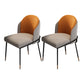 Glam Metal Dining Chair Upholstered Dining Side Armless Chair for Restaurant Use Gray-Orange 2 Piece Set Clearhalo ' kitchen&dining_furn' 'Dining Chairs' 'Dining Tables & Seating' 'dining_chair' 'furn' 'furn_dining_chair' 'Furniture' 'furniture_dining_chair' 'Kitchen & Dining Furniture' 'kitchen' 4438315