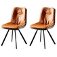 Minimalist Design Armless Solid Back Side Chairs Leather Dining Chairs Orange 2 Piece Set Clearhalo ' kitchen&dining_furn' 'Dining Chairs' 'Dining Tables & Seating' 'dining_chair' 'furn' 'furn_dining_chair' 'Furniture' 'furniture_dining_chair' 'Kitchen & Dining Furniture' 'kitchen' 4438329