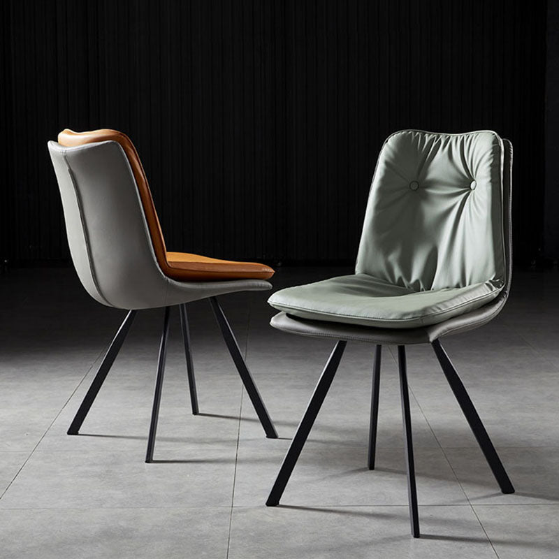 Minimalist Design Armless Solid Back Side Chairs Leather Dining Chairs Clearhalo ' kitchen&dining_furn' 'Dining Chairs' 'Dining Tables & Seating' 'dining_chair' 'furn' 'furn_dining_chair' 'Furniture' 'furniture_dining_chair' 'Kitchen & Dining Furniture' 'kitchen' 4438330