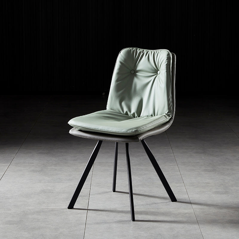 Minimalist Design Armless Solid Back Side Chairs Leather Dining Chairs Light Green 1 Piece Clearhalo ' kitchen&dining_furn' 'Dining Chairs' 'Dining Tables & Seating' 'dining_chair' 'furn' 'furn_dining_chair' 'Furniture' 'furniture_dining_chair' 'Kitchen & Dining Furniture' 'kitchen' 4438333