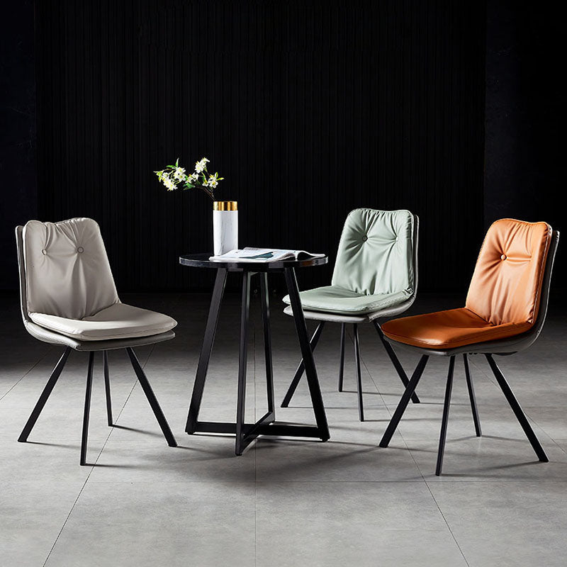 Minimalist Design Armless Solid Back Side Chairs Leather Dining Chairs Clearhalo ' kitchen&dining_furn' 'Dining Chairs' 'Dining Tables & Seating' 'dining_chair' 'furn' 'furn_dining_chair' 'Furniture' 'furniture_dining_chair' 'Kitchen & Dining Furniture' 'kitchen' 4438334