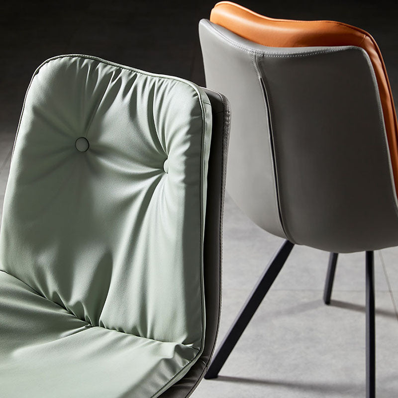 Minimalist Design Armless Solid Back Side Chairs Leather Dining Chairs Clearhalo ' kitchen&dining_furn' 'Dining Chairs' 'Dining Tables & Seating' 'dining_chair' 'furn' 'furn_dining_chair' 'Furniture' 'furniture_dining_chair' 'Kitchen & Dining Furniture' 'kitchen' 4438339