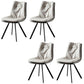 Minimalist Design Armless Solid Back Side Chairs Leather Dining Chairs Cream Gray 4 Piece Set Clearhalo ' kitchen&dining_furn' 'Dining Chairs' 'Dining Tables & Seating' 'dining_chair' 'furn' 'furn_dining_chair' 'Furniture' 'furniture_dining_chair' 'Kitchen & Dining Furniture' 'kitchen' 4438344