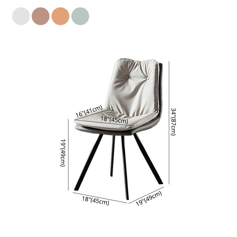 Minimalist Design Armless Solid Back Side Chairs Leather Dining Chairs Clearhalo ' kitchen&dining_furn' 'Dining Chairs' 'Dining Tables & Seating' 'dining_chair' 'furn' 'furn_dining_chair' 'Furniture' 'furniture_dining_chair' 'Kitchen & Dining Furniture' 'kitchen' 4438351