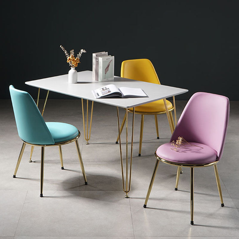 Nordic Style Dining Chairs Kitchen Armless Chair with Metal Legs Clearhalo ' kitchen&dining_furn' 'Dining Chairs' 'Dining Tables & Seating' 'dining_chair' 'furn' 'furn_dining_chair' 'Furniture' 'furniture_dining_chair' 'Kitchen & Dining Furniture' 'kitchen' 4438358