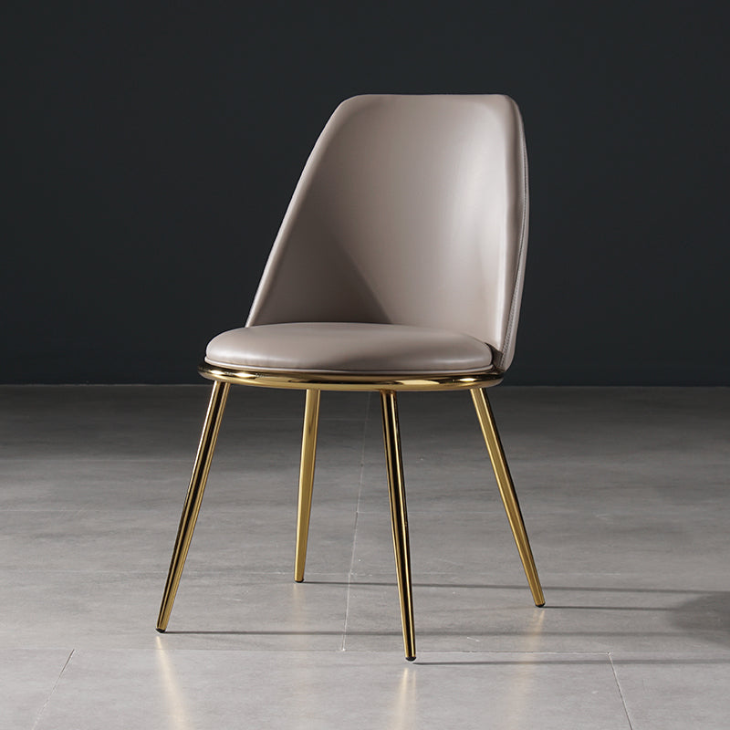 Nordic Style Dining Chairs Kitchen Armless Chair with Metal Legs Light Gray 1 Piece Clearhalo ' kitchen&dining_furn' 'Dining Chairs' 'Dining Tables & Seating' 'dining_chair' 'furn' 'furn_dining_chair' 'Furniture' 'furniture_dining_chair' 'Kitchen & Dining Furniture' 'kitchen' 4438365