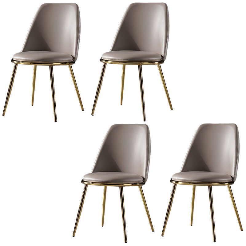 Nordic Style Dining Chairs Kitchen Armless Chair with Metal Legs Light Gray 4 Piece Set Clearhalo ' kitchen&dining_furn' 'Dining Chairs' 'Dining Tables & Seating' 'dining_chair' 'furn' 'furn_dining_chair' 'Furniture' 'furniture_dining_chair' 'Kitchen & Dining Furniture' 'kitchen' 4438369