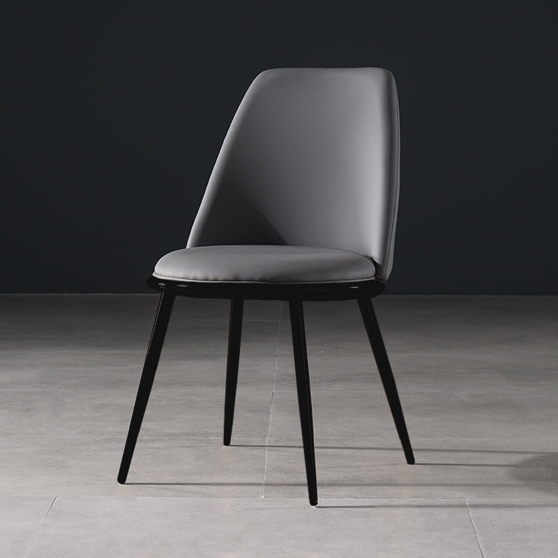 Nordic Style Dining Chairs Kitchen Armless Chair with Metal Legs Gray Black 1 Piece Clearhalo ' kitchen&dining_furn' 'Dining Chairs' 'Dining Tables & Seating' 'dining_chair' 'furn' 'furn_dining_chair' 'Furniture' 'furniture_dining_chair' 'Kitchen & Dining Furniture' 'kitchen' 4438374