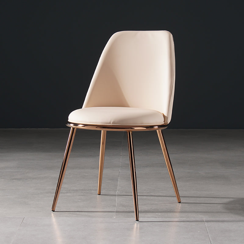 Nordic Style Dining Chairs Kitchen Armless Chair with Metal Legs Golden 1 Piece Clearhalo ' kitchen&dining_furn' 'Dining Chairs' 'Dining Tables & Seating' 'dining_chair' 'furn' 'furn_dining_chair' 'Furniture' 'furniture_dining_chair' 'Kitchen & Dining Furniture' 'kitchen' 4438383