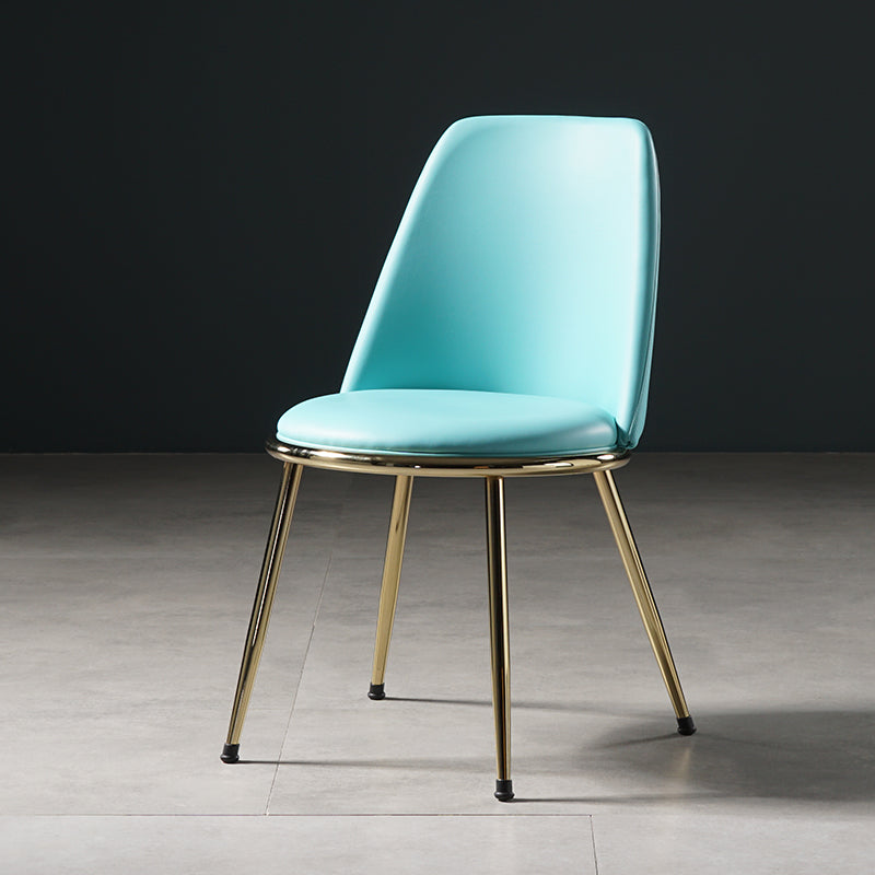 Nordic Style Dining Chairs Kitchen Armless Chair with Metal Legs Light Blue 1 Piece Clearhalo ' kitchen&dining_furn' 'Dining Chairs' 'Dining Tables & Seating' 'dining_chair' 'furn' 'furn_dining_chair' 'Furniture' 'furniture_dining_chair' 'Kitchen & Dining Furniture' 'kitchen' 4438389