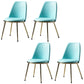 Nordic Style Dining Chairs Kitchen Armless Chair with Metal Legs Light Blue 4 Piece Set Clearhalo ' kitchen&dining_furn' 'Dining Chairs' 'Dining Tables & Seating' 'dining_chair' 'furn' 'furn_dining_chair' 'Furniture' 'furniture_dining_chair' 'Kitchen & Dining Furniture' 'kitchen' 4438391