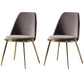 Nordic Style Dining Chairs Kitchen Armless Chair with Metal Legs Grey-Gold 2 Piece Set Clearhalo ' kitchen&dining_furn' 'Dining Chairs' 'Dining Tables & Seating' 'dining_chair' 'furn' 'furn_dining_chair' 'Furniture' 'furniture_dining_chair' 'Kitchen & Dining Furniture' 'kitchen' 4438396