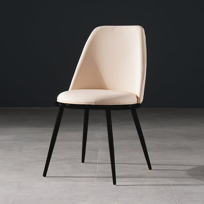 Nordic Style Dining Chairs Kitchen Armless Chair with Metal Legs Off-White 1 Piece Clearhalo ' kitchen&dining_furn' 'Dining Chairs' 'Dining Tables & Seating' 'dining_chair' 'furn' 'furn_dining_chair' 'Furniture' 'furniture_dining_chair' 'Kitchen & Dining Furniture' 'kitchen' 4438407