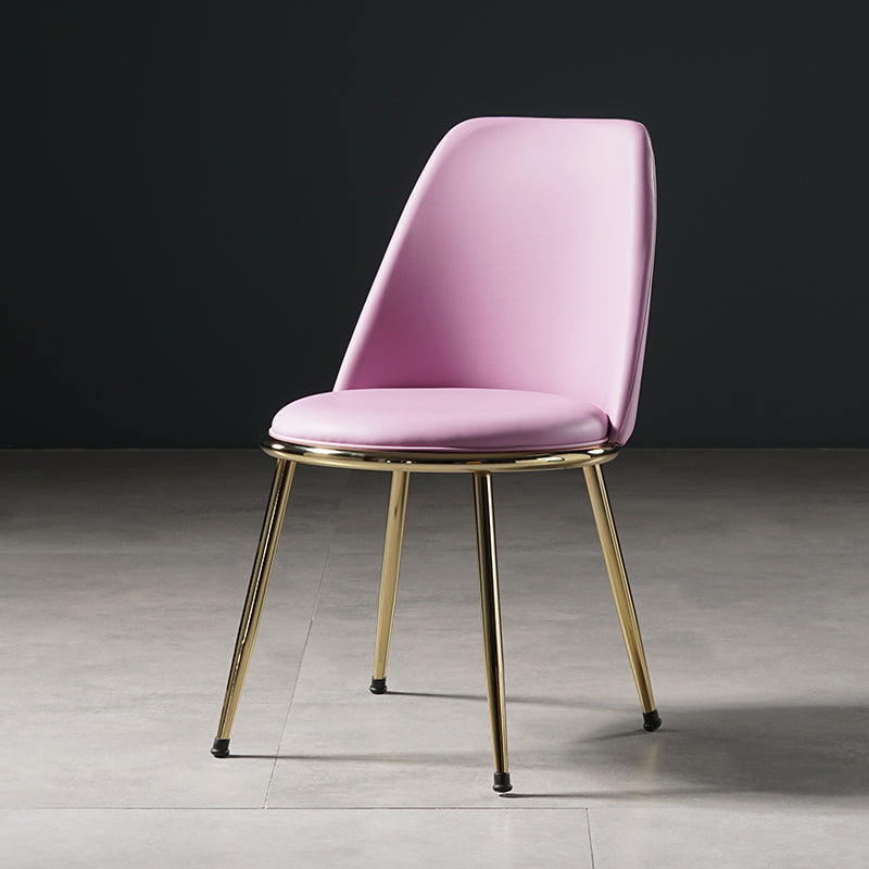 Nordic Style Dining Chairs Kitchen Armless Chair with Metal Legs Purple 1 Piece Clearhalo ' kitchen&dining_furn' 'Dining Chairs' 'Dining Tables & Seating' 'dining_chair' 'furn' 'furn_dining_chair' 'Furniture' 'furniture_dining_chair' 'Kitchen & Dining Furniture' 'kitchen' 4438416