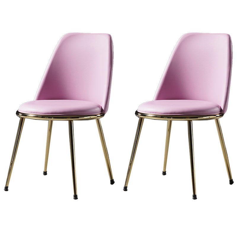 Nordic Style Dining Chairs Kitchen Armless Chair with Metal Legs Purple 2 Piece Set Clearhalo ' kitchen&dining_furn' 'Dining Chairs' 'Dining Tables & Seating' 'dining_chair' 'furn' 'furn_dining_chair' 'Furniture' 'furniture_dining_chair' 'Kitchen & Dining Furniture' 'kitchen' 4438417