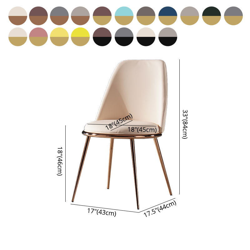 Nordic Style Dining Chairs Kitchen Armless Chair with Metal Legs Clearhalo ' kitchen&dining_furn' 'Dining Chairs' 'Dining Tables & Seating' 'dining_chair' 'furn' 'furn_dining_chair' 'Furniture' 'furniture_dining_chair' 'Kitchen & Dining Furniture' 'kitchen' 4438419